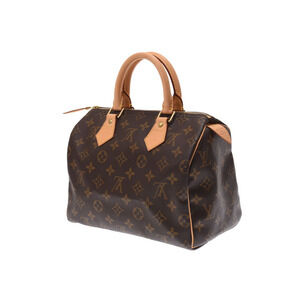 Louis Vuitton Speedy Handbag Brown Leather Monogram